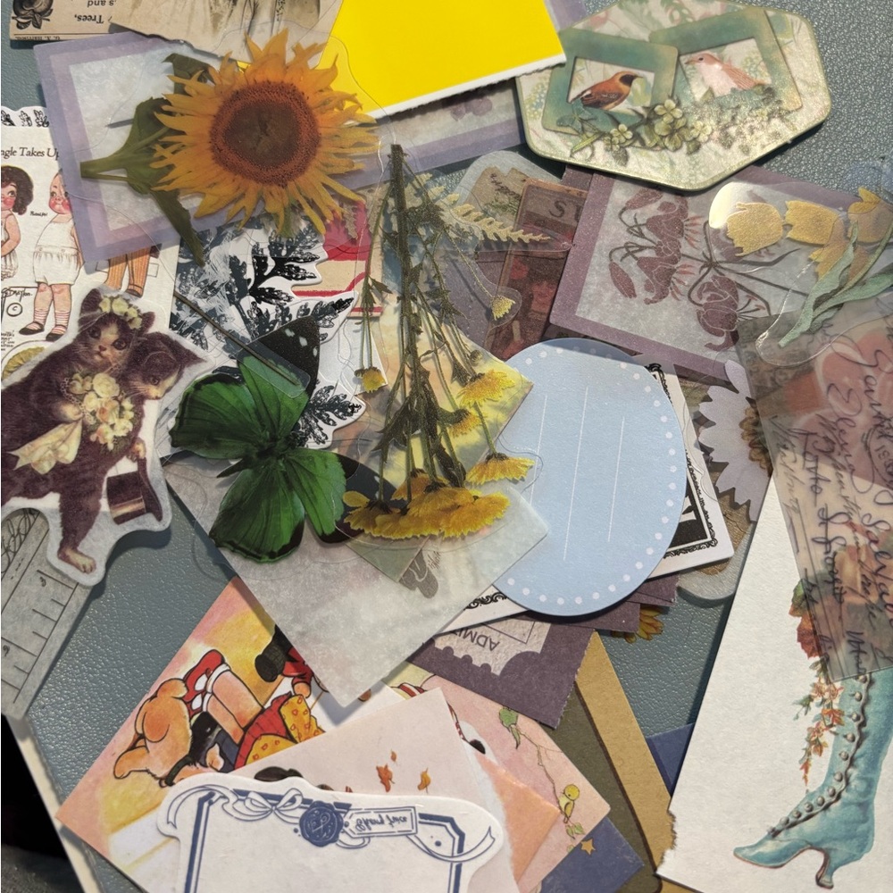 100 Piece Ephemera Junk Journaling Paper Crafts Scrapbooking Stickers Planner